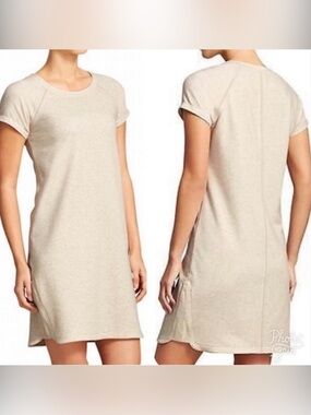 Athleta Short Sleeve Oatmeal Color Pacer Athletic Dress Size XXS
